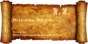 Motronea Márton névjegykártya